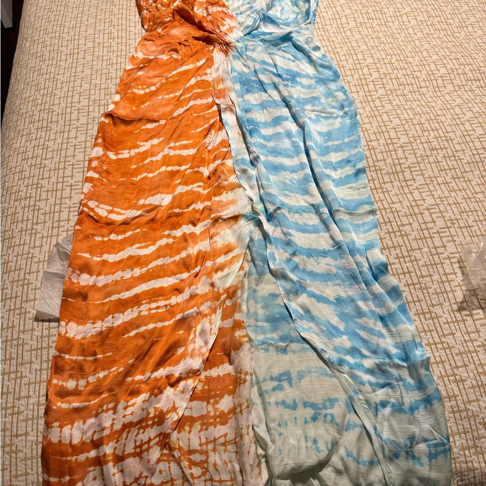 YFB YOUNG FABULOUS BROKE Blue Lagoon-Reef Siren Slip Dress MEDIUM